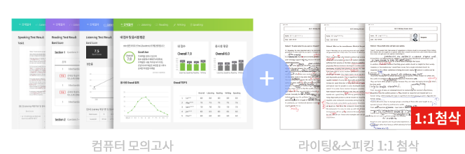  컴퓨터 모의고사 + 라이팅 스피킹 1대 1 첨삭